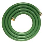 Two by Twenty Inch Green Color PVC Suction Hose on a white background