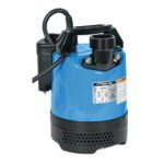 Blue Color Submersible Electric Pump With Hose kept on a white background