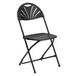 White or Black Fan Back Folding Chairs