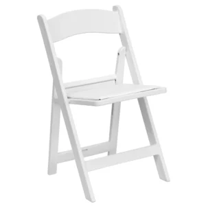 White Resin Padded Folding Chair