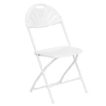 White Fanback Folding Chair