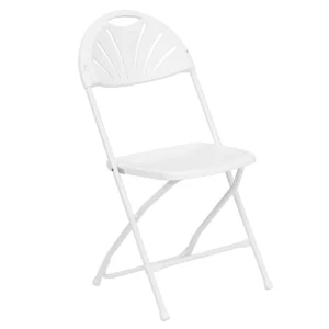 White Fanback Folding Chair